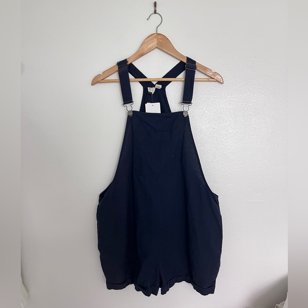 NWT Navy Blue Roxy Short Overalls Romper in Women’s Large